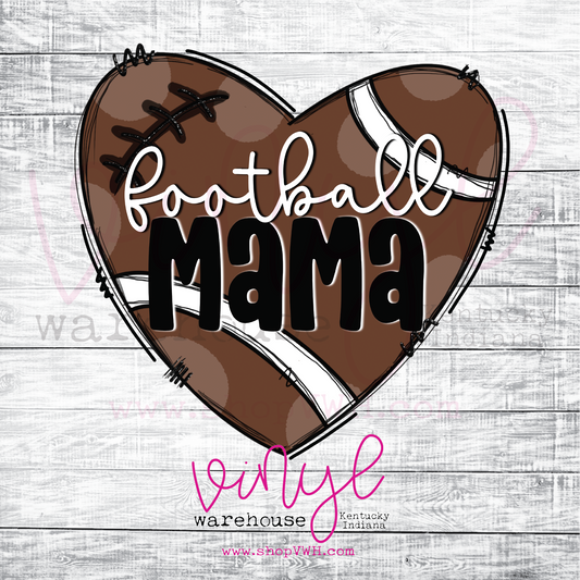 Football Mama (Heart) - Heat Transfer Print