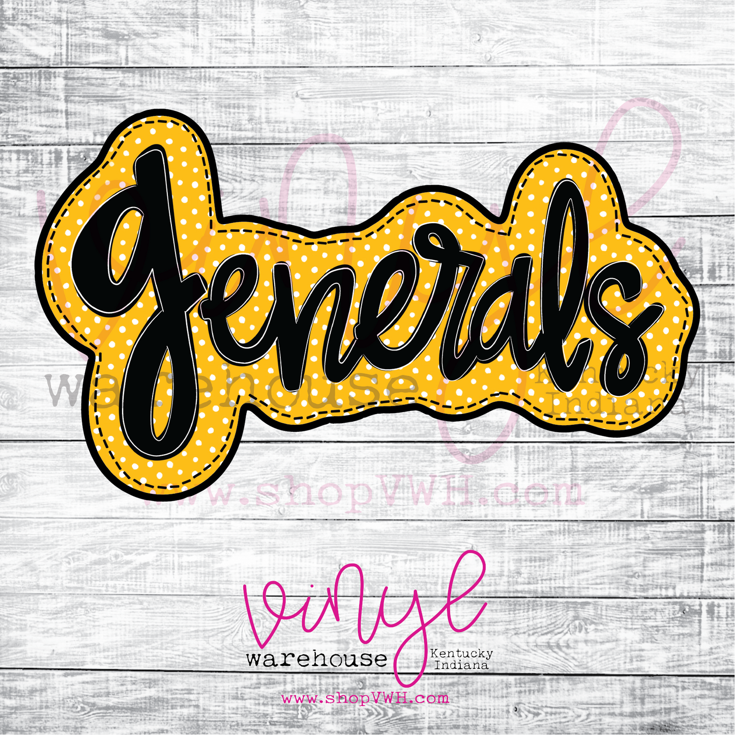 Generals (Black/Yellow/White Polka Dot) - Heat Transfer Print