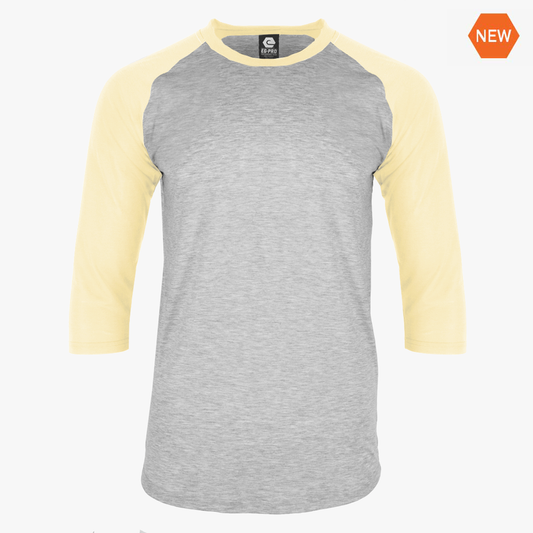 EGPRO Adult Poly Raglan - Light Yellow w/ Grey Body