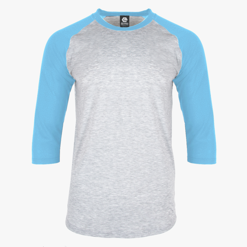 EGPRO Adult Poly Raglan - Light Blue / Grey Body