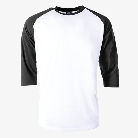 EgPro Adult Poly Raglan - Black Sleeve / White Body