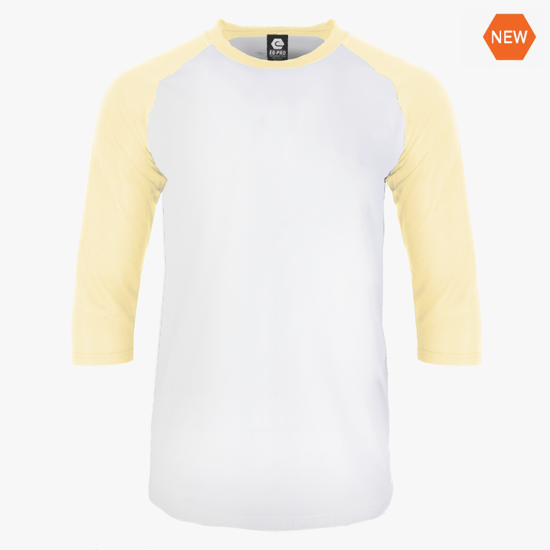 EGPRO Adult Poly Raglan - Light Yellow w/ White Body