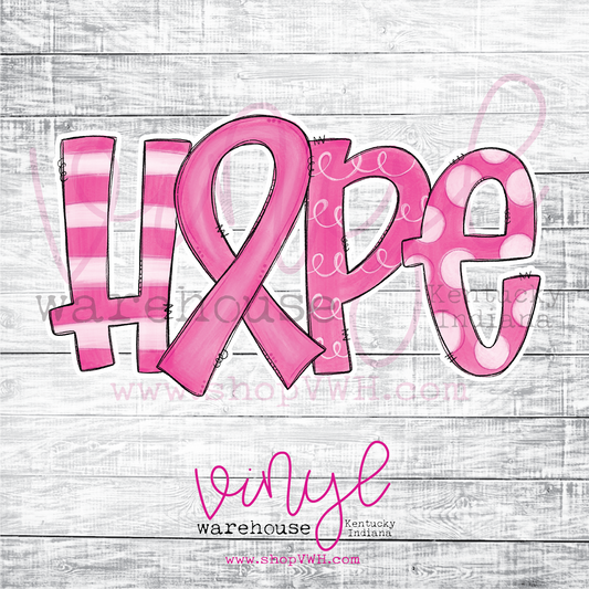 HOPE (Breast Cancer Awareness) - Heat Transfer Print