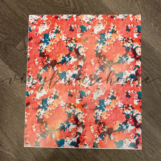 Coral Tie Dye - Printed HTV