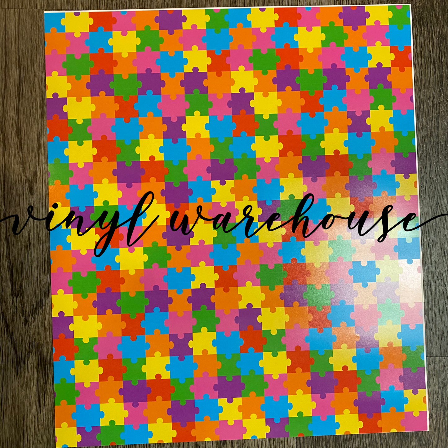 Autism Puzzle Pieces (Pinks/Purples) - Printed HTV