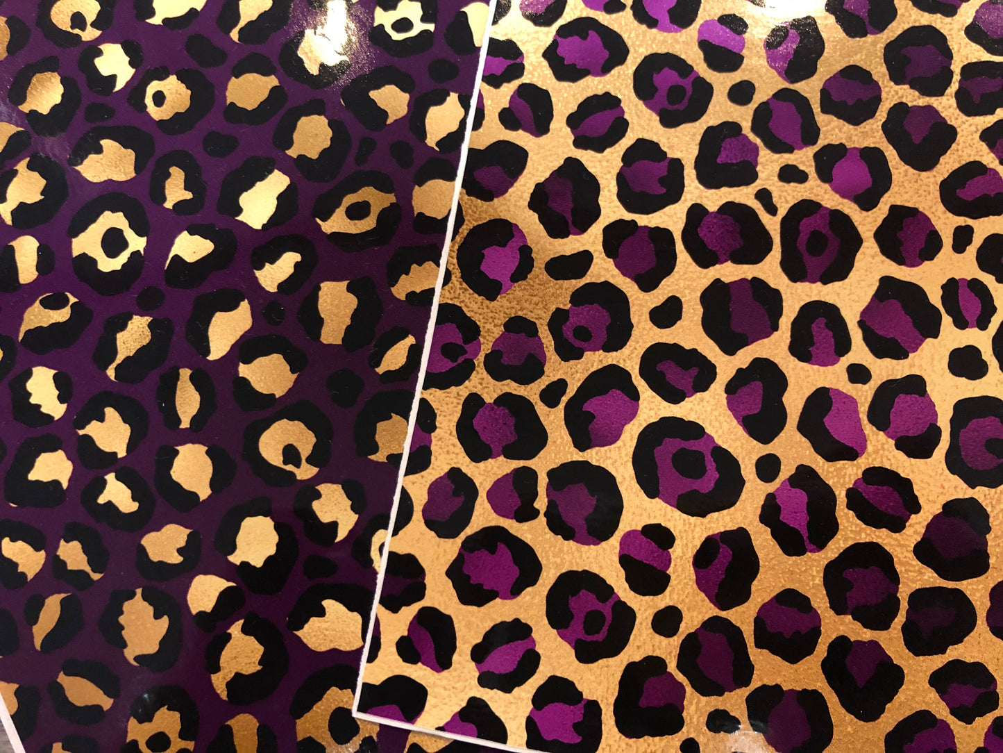 Purple & Gold Leopard - Printed Adhesive