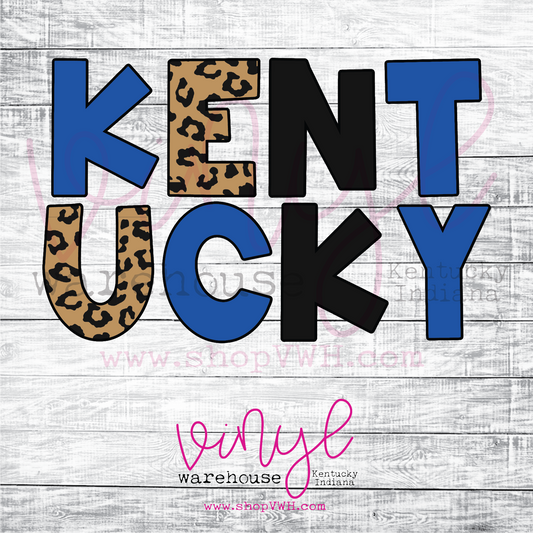 Kentucky (BLUE/BLACK/LEOPARD) - Heat Transfer Print