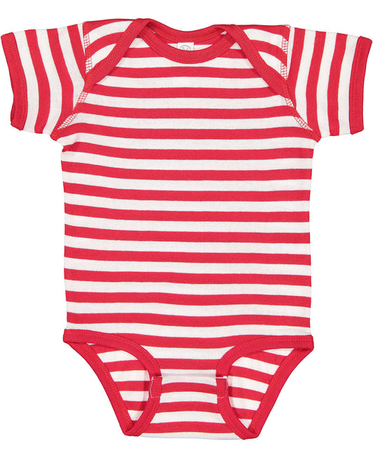 Short Sleeve Onesie - Red & White Stripe