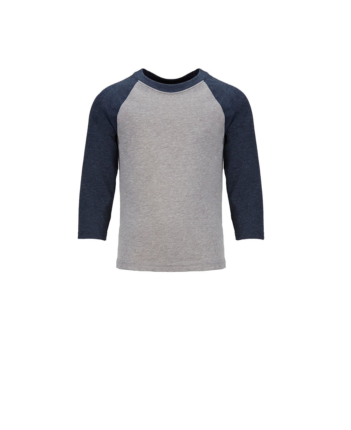 Next Level Youth Raglan - Midnight Navy Sleeve / Dark Heather Gray