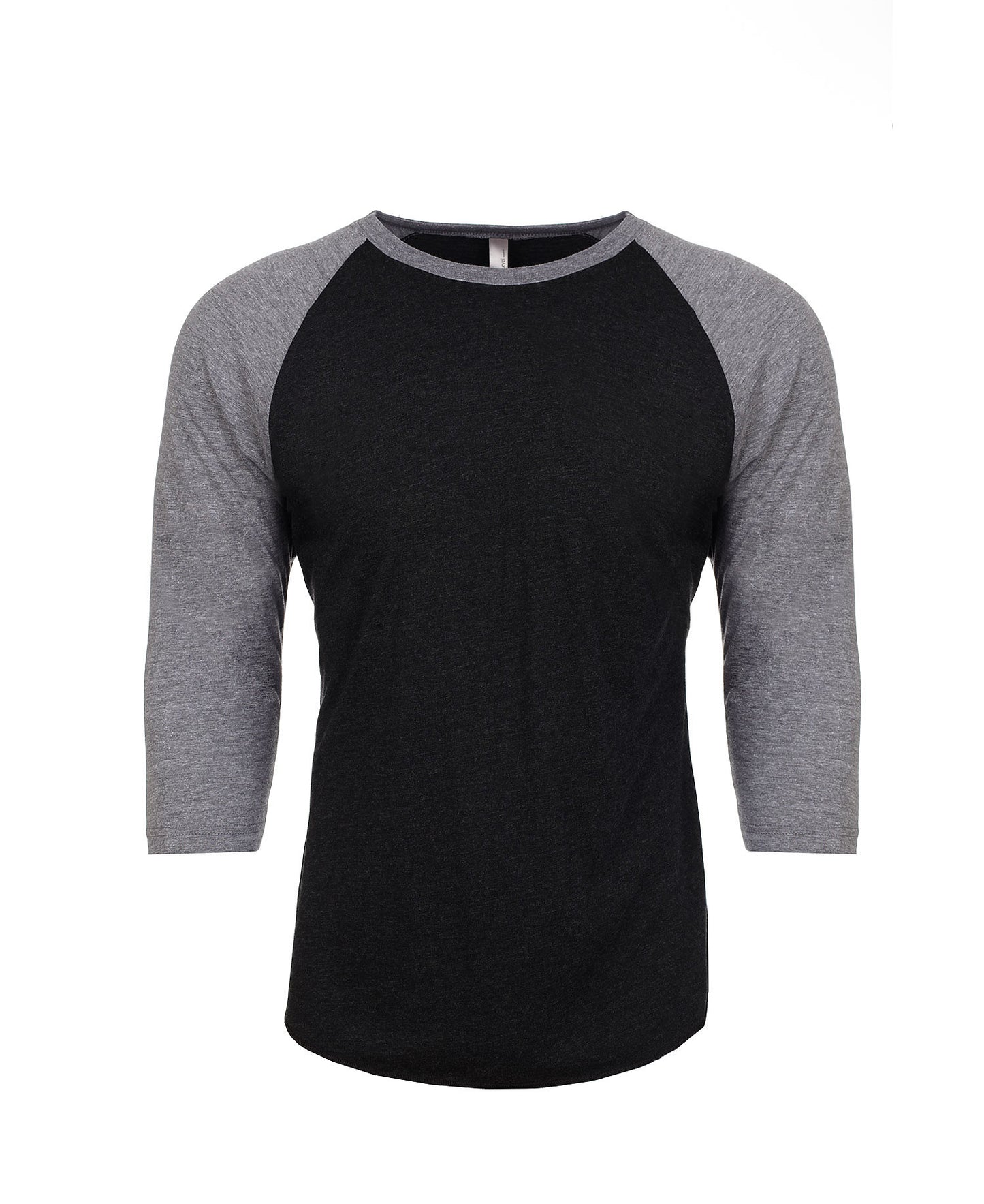 Next Level Raglan - Premium Heather Sleeve / Vintage Black Body