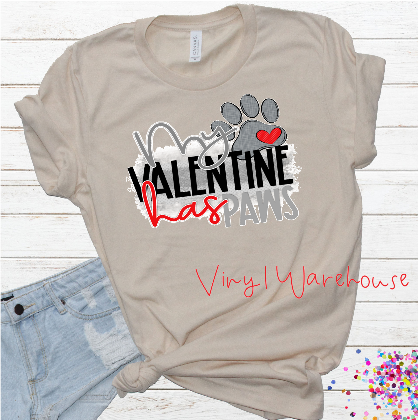 My Valentine Has Paws - Screen Print