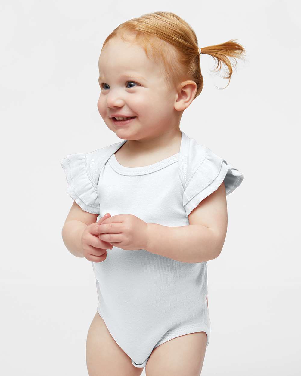 Rabbit Skins - Infant Flutter Sleeve Baby Rib Bodysuit