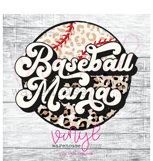 Printed Adhesive Decal - Retro Baseball Mama