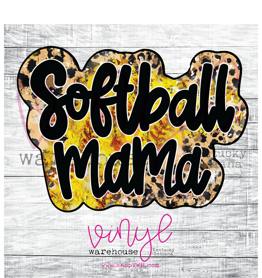 Softball Mama - Heat Transfer Print