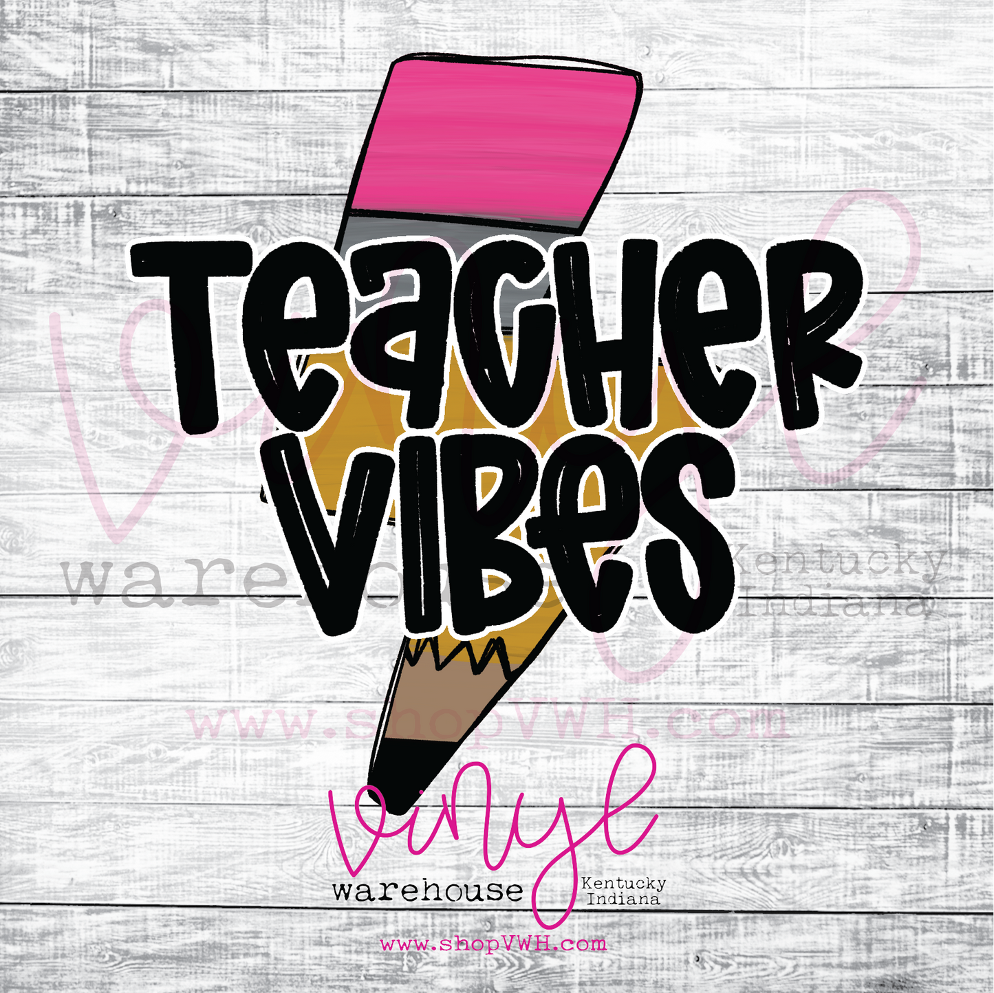 Printed Adhesive Decal - Teacher Vibes