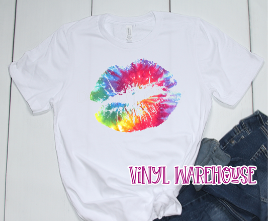 Tie Dye Lips - Screen Print