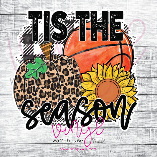 Tis The Season (Basketball/Sunflower) - Heat Transfer Print