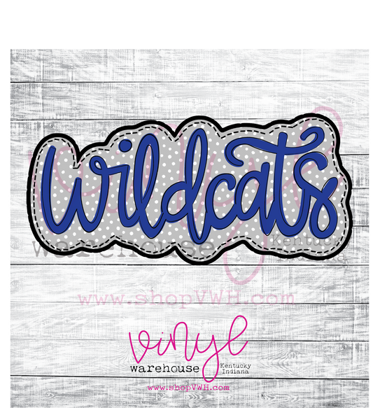 Wildcats (Blue/Grey/White Polka Dot) - Heat Transfer Print