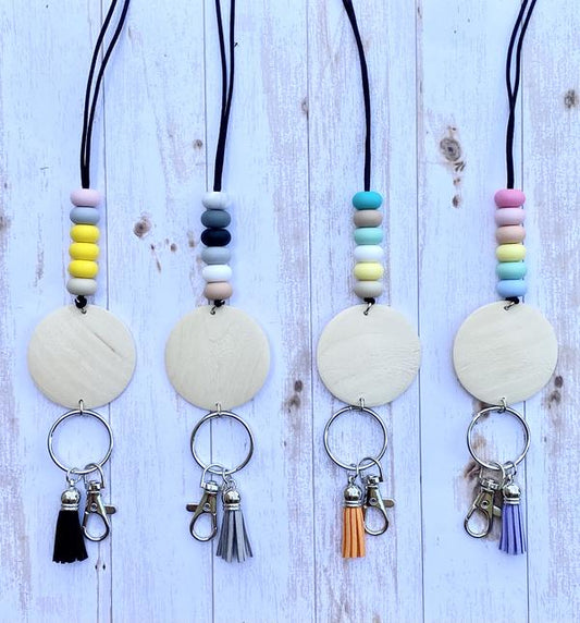 Wooden Disc & Bead Lanyard
