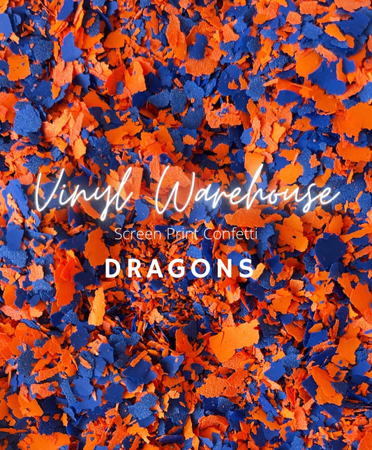 Screen Print Confetti - Dragons (Royal/Orange)