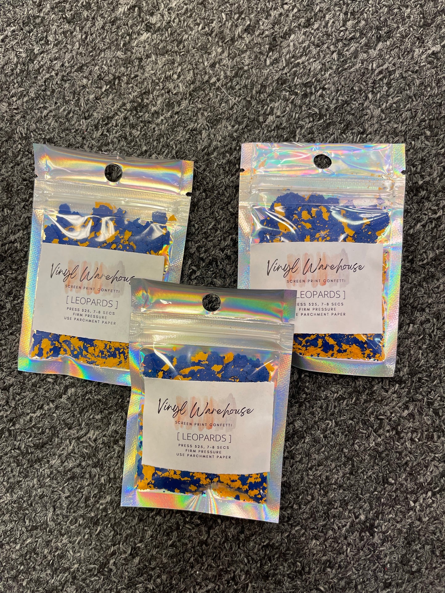 Screen Print Confetti - Leopards (Royal/Golden Yellow)