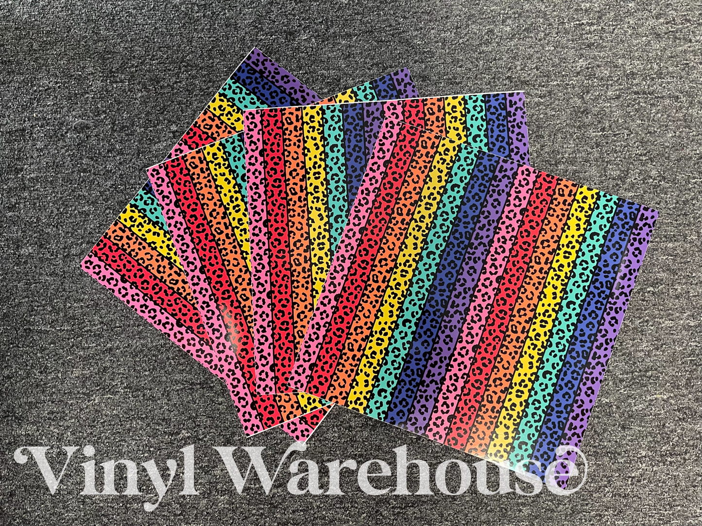 Retro Rainbow Cheetah - Printed Adhesive