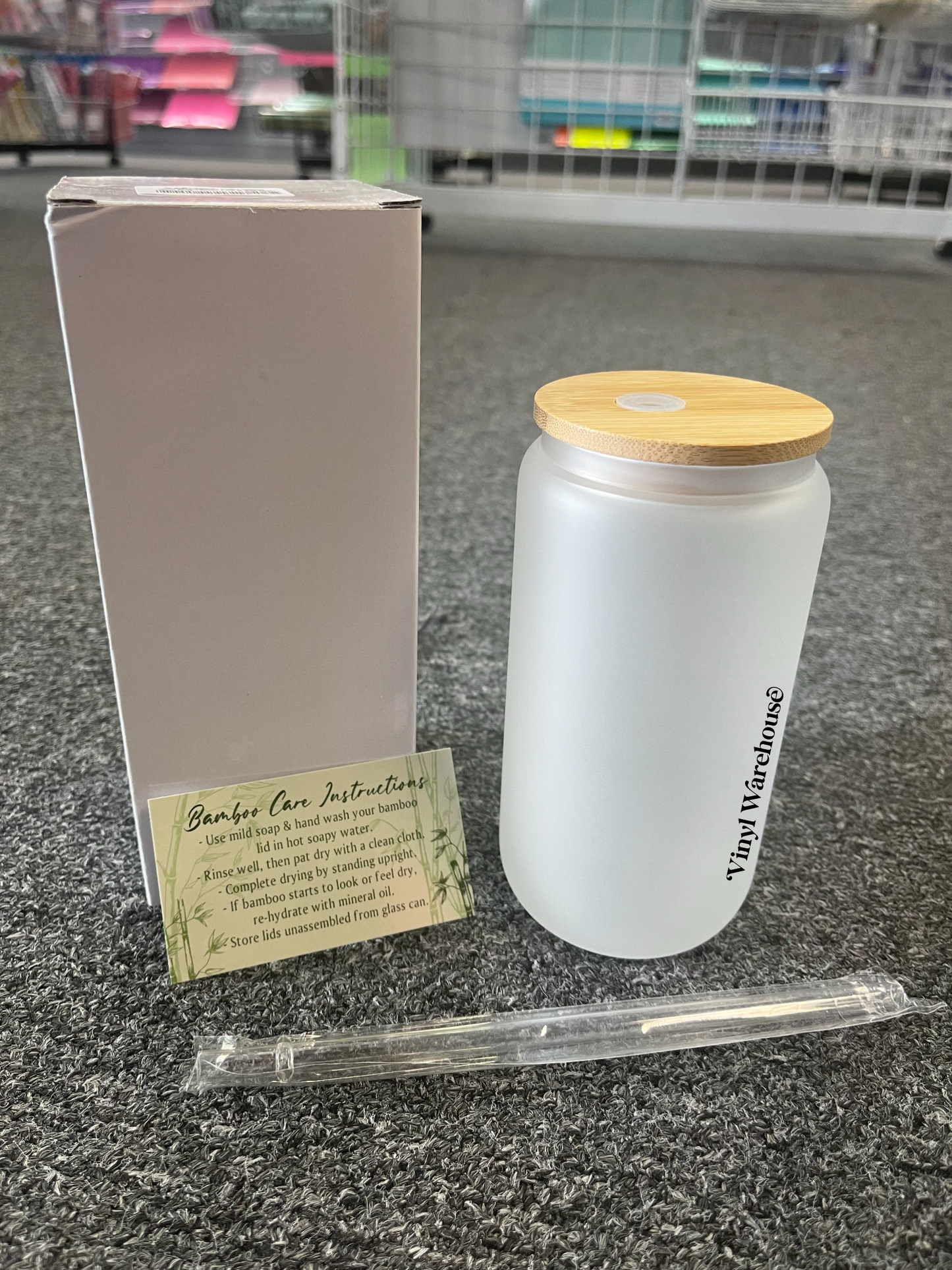 Sublimation Can Glass w/ Bamboo Lid
