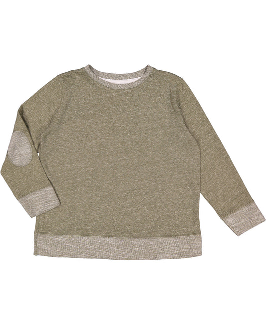 Youth Pullover with Elbow Patches - Military Green