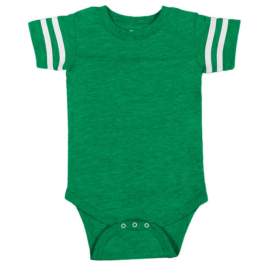Football Raglan Onesie - Vintage Green / White Stripes
