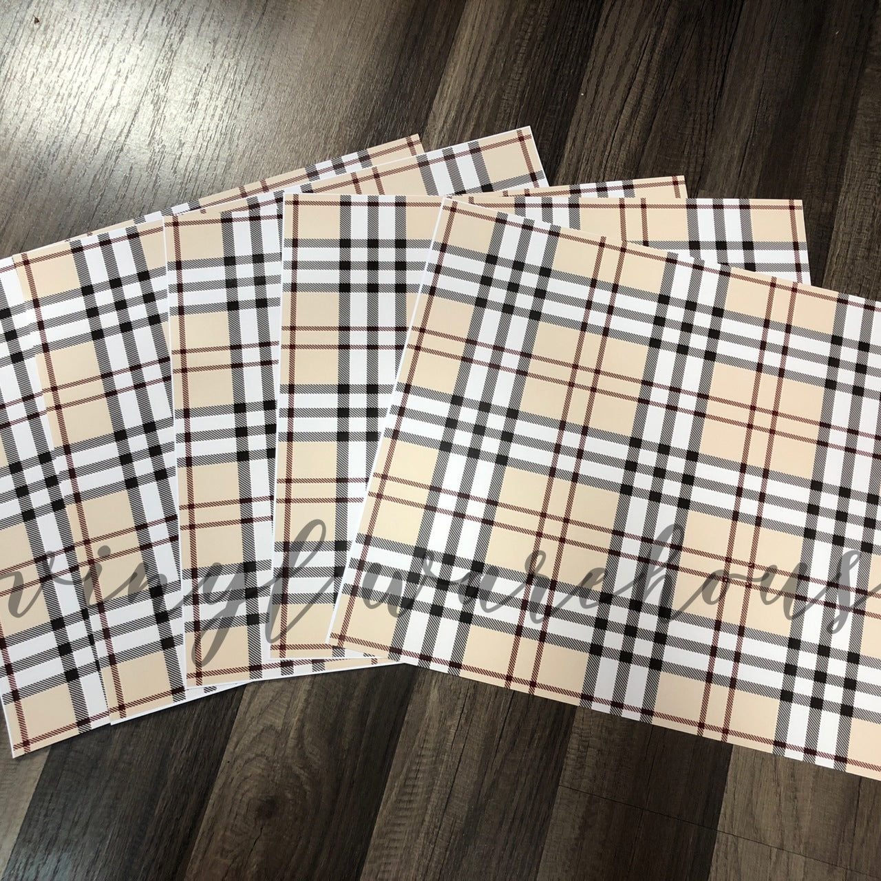 Tan Plaid - Printed HTV