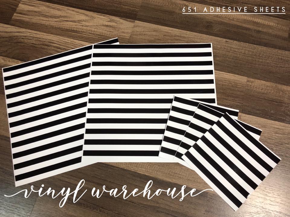 Black & White Stripe - Printed Adhesive