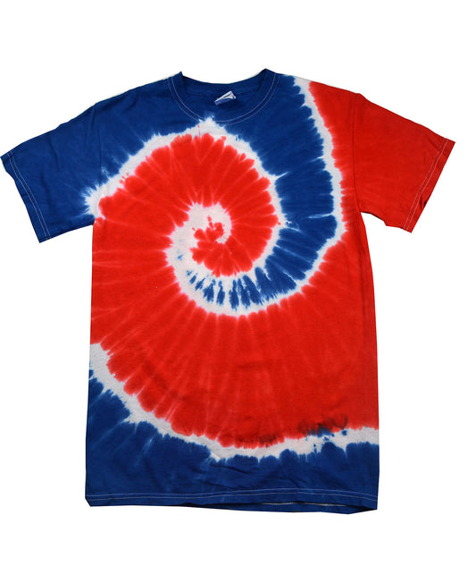Tie Dye Shirt - Spiral Red, White, Blue